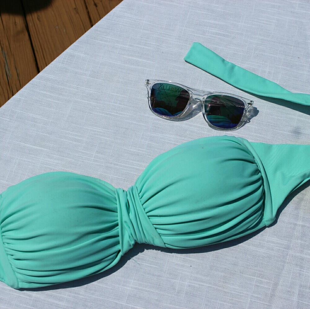 Mint strapless Bikini Top